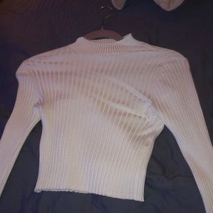 White long sleeve high neck